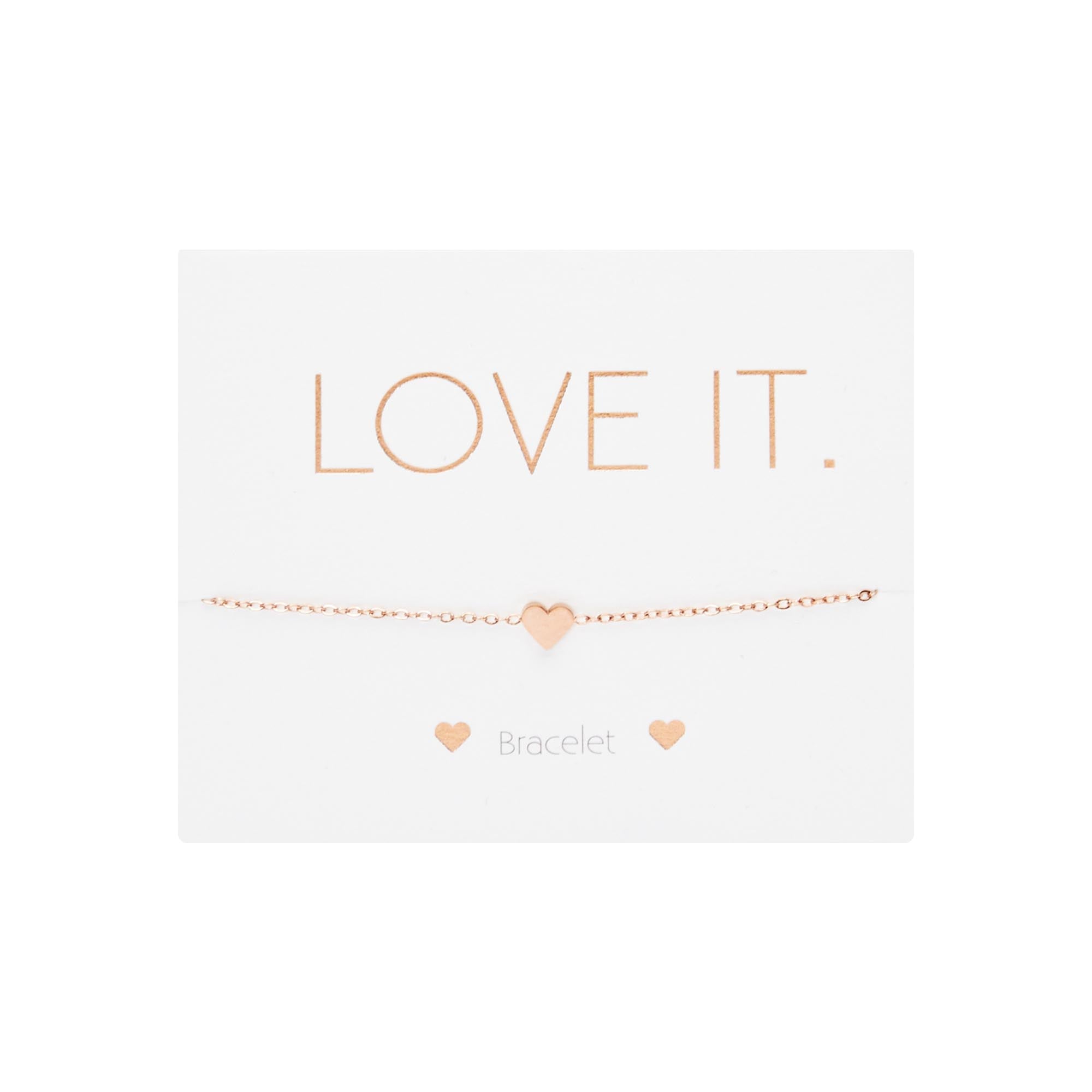 Armband Love it. - rosévergoldet - Herz