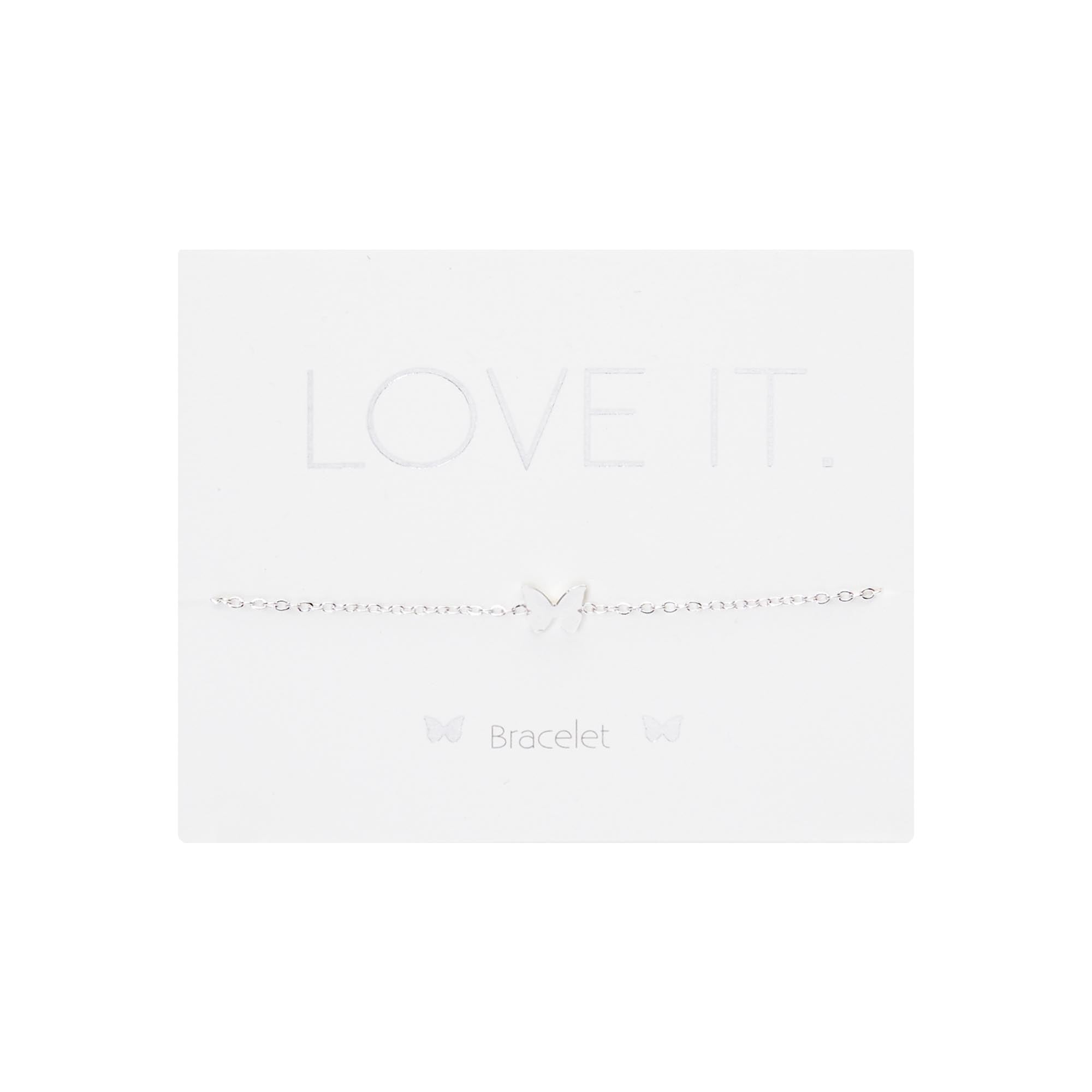 Armband Love it. - versilbert - Schmetterling