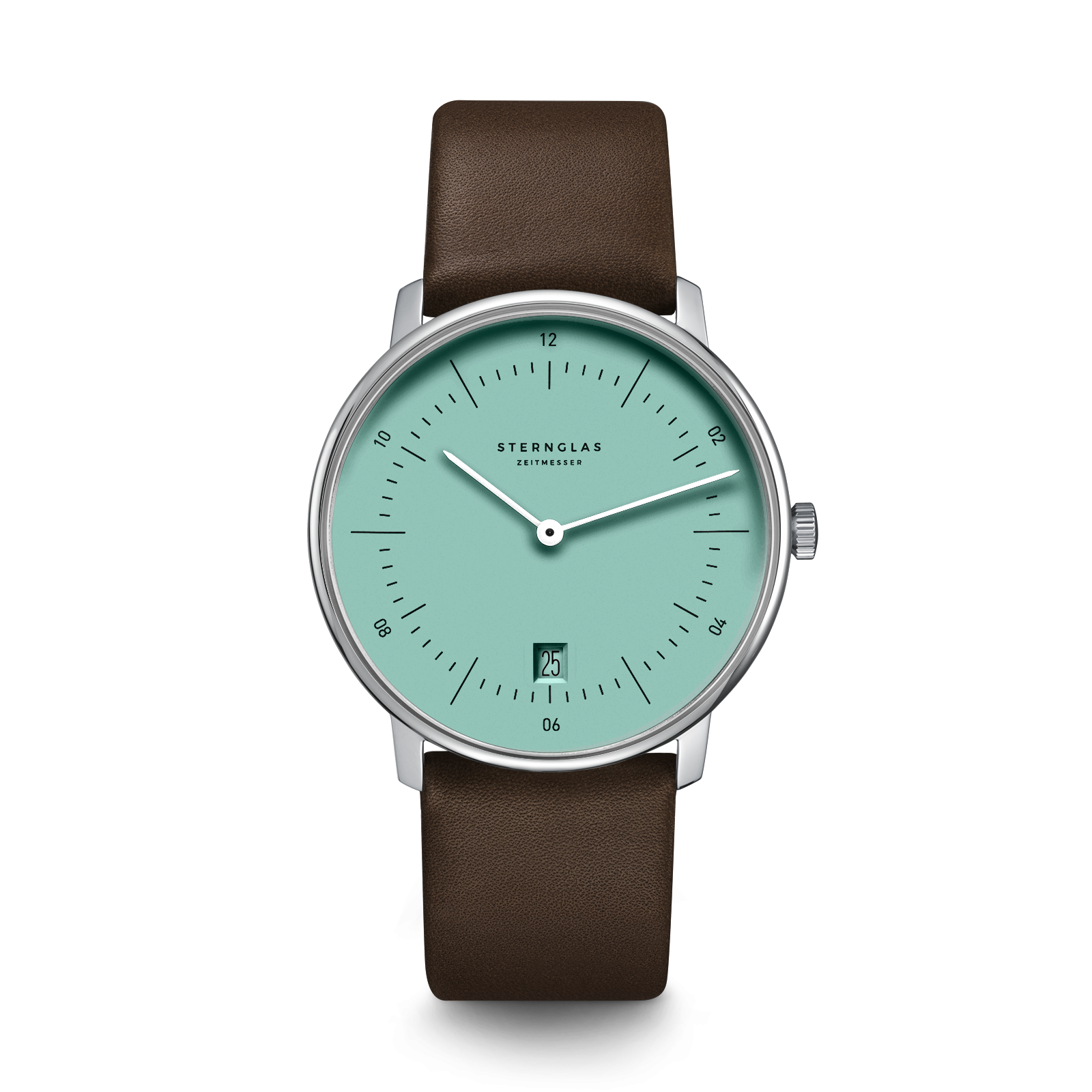 Naos türkis silber / Premium dunkelbraun - 38 mm Quarz