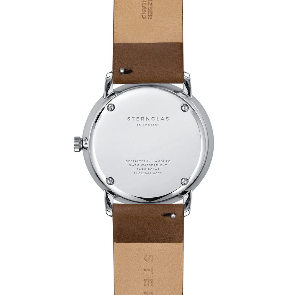 Naos türkis silber / Premium dunkelbraun - 38 mm Quarz