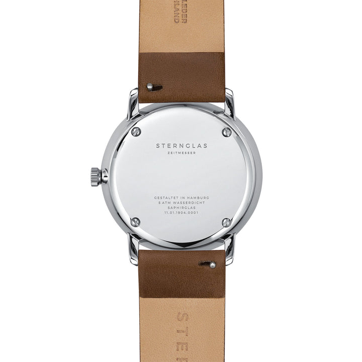 Naos türkis silber / Premium dunkelbraun - 38 mm Quarz