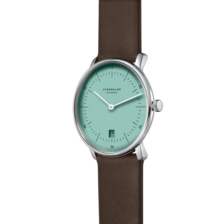 Naos türkis silber / Premium dunkelbraun - 38 mm Quarz