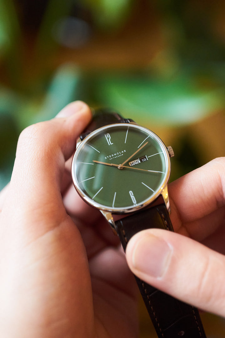 Naos türkis silber / Premium dunkelbraun - 38 mm Quarz