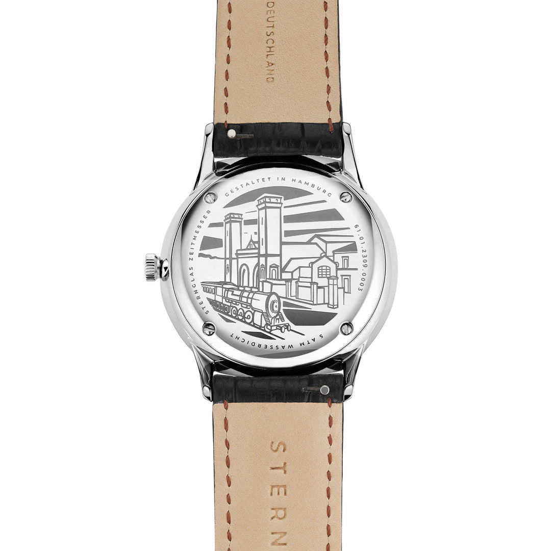 Naos türkis silber / Premium dunkelbraun - 38 mm Quarz