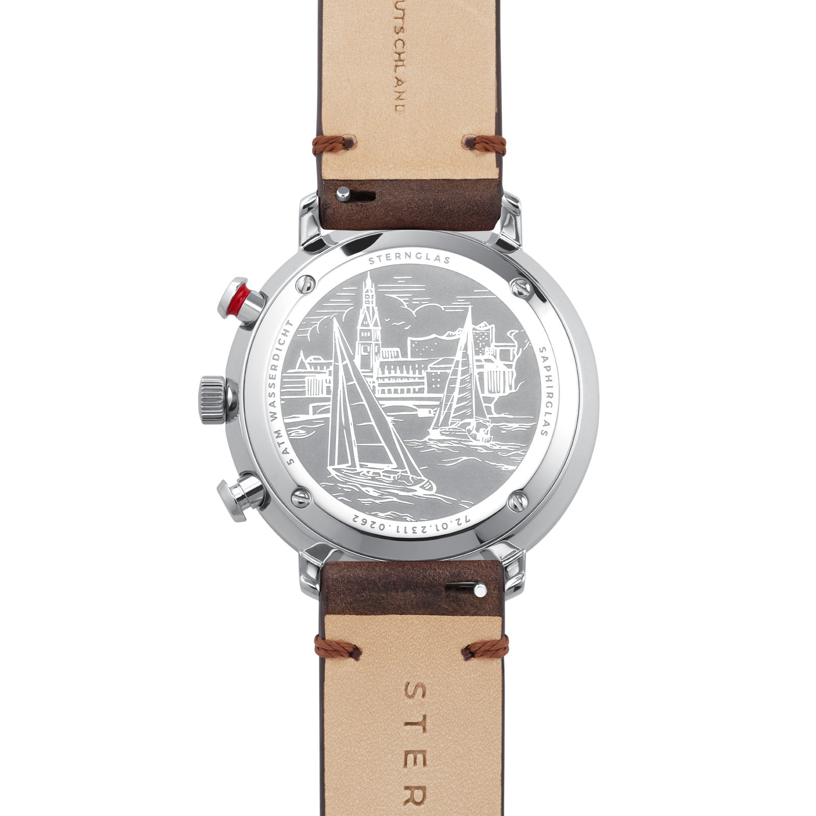 Hamburg Chrono / silber silber matt / Vintage Mokka - 42 mm Quarz