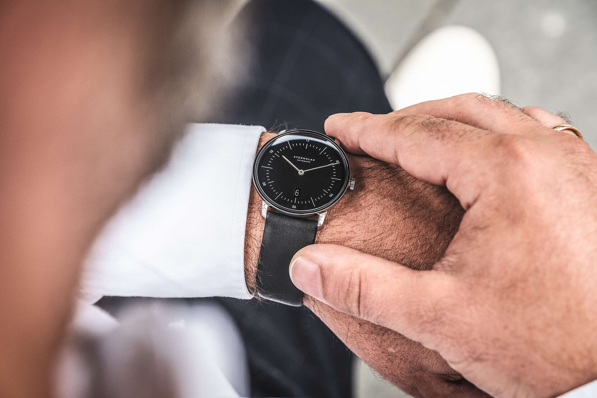 Naos schwarz silber / Premium schwarz - 38 mm Quarz