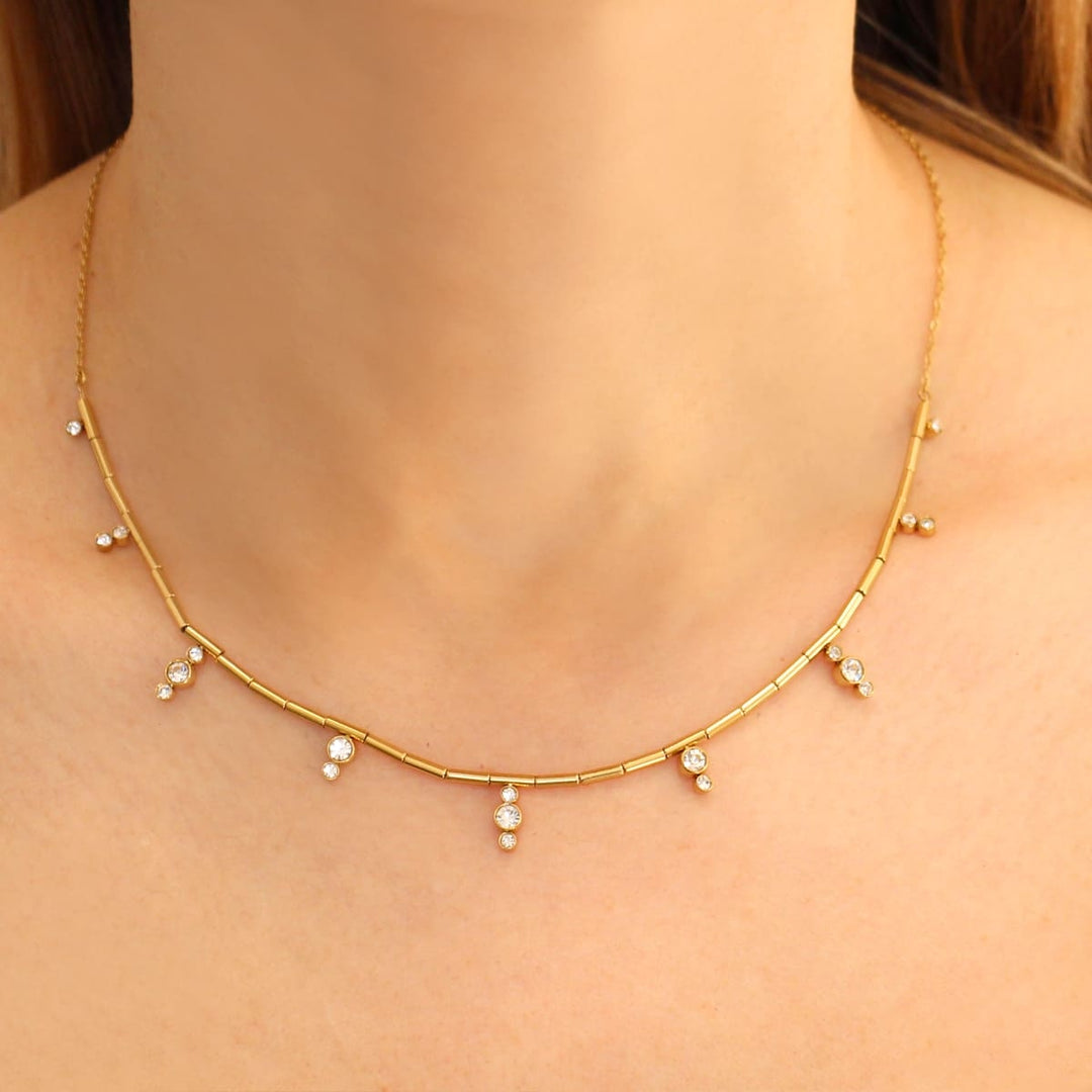 NECKLACE INSET WITH CZ STONES MODEL 1