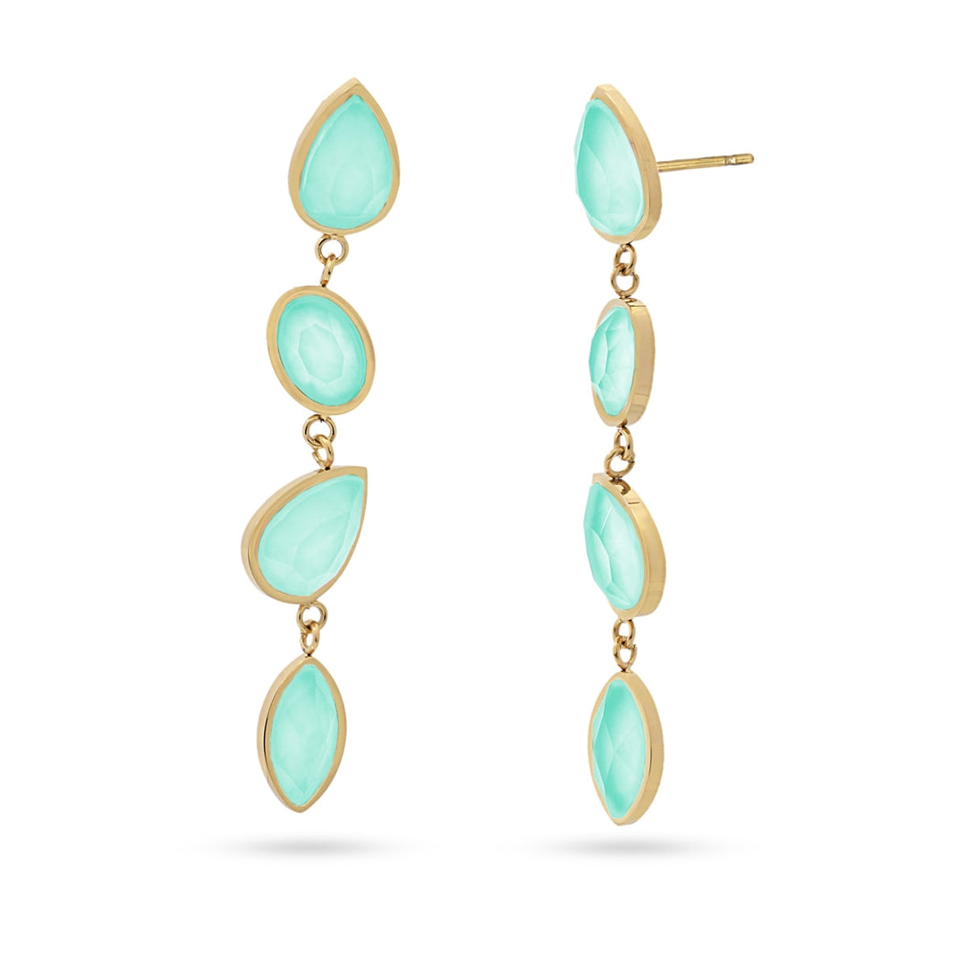 AQUA COLLECTION 4 PIECES LONG CRISTAL EARRING