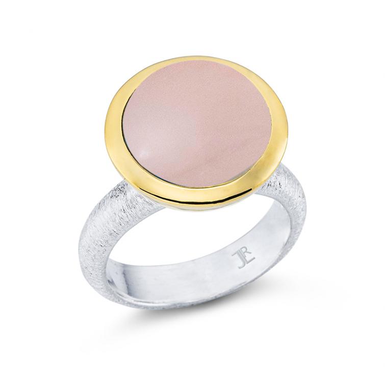 Ring Silber und Rosenquarz Gr. 56