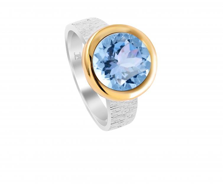Ring Silber mit Topas facettiert Gr. 56