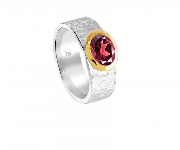 Silberring mit Granat facettiert Gr.58