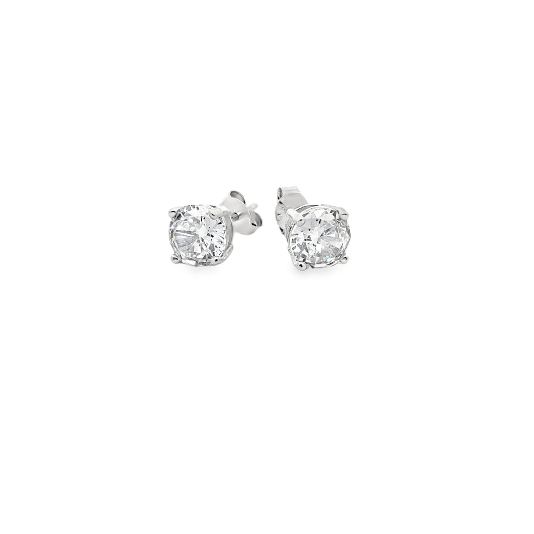 Silber rhodinierter Ohrstecker "griffe", Kristall 8 mm