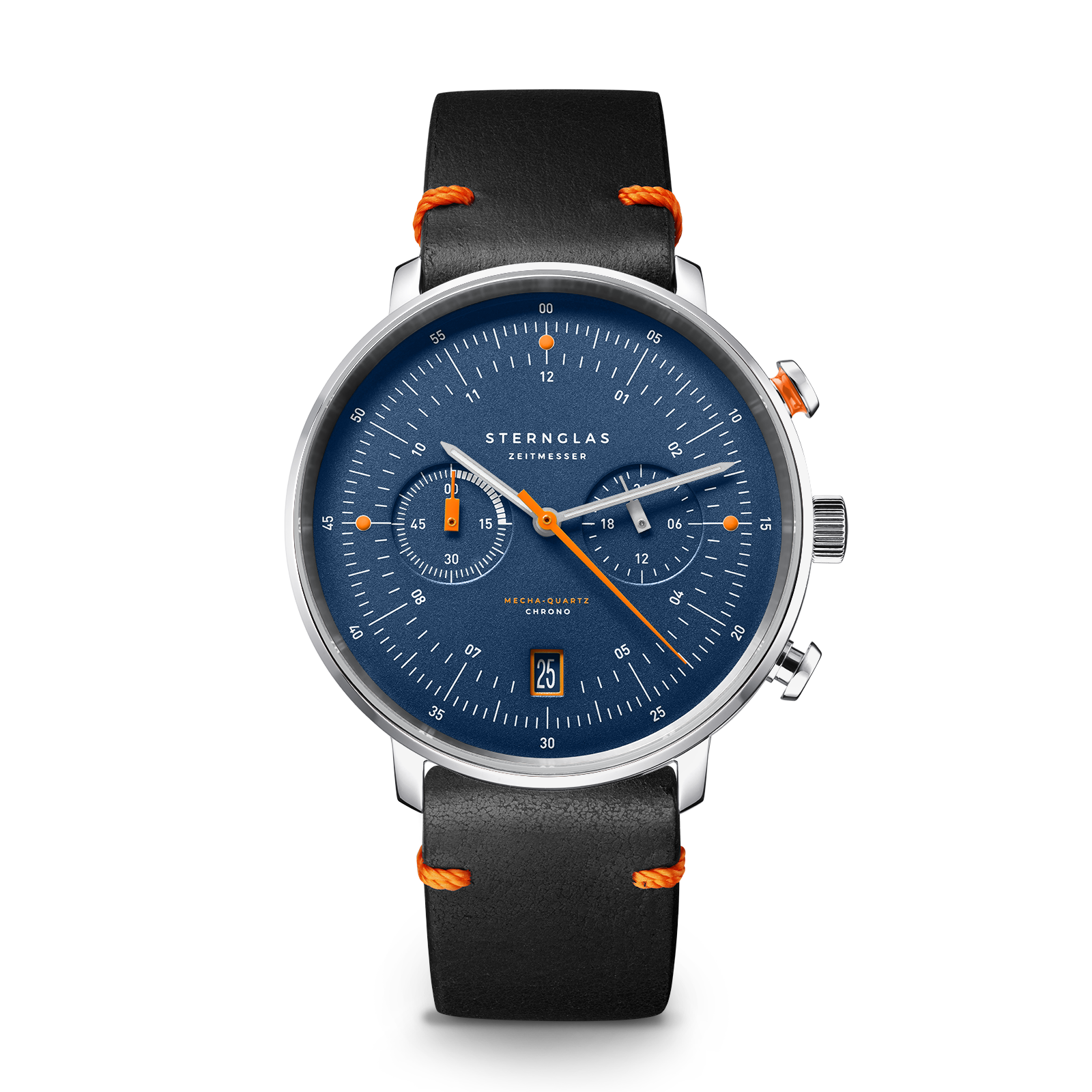 Hamburg Chrono / dunkelblau silber / Vintage Mokka - 42 mm Quarz