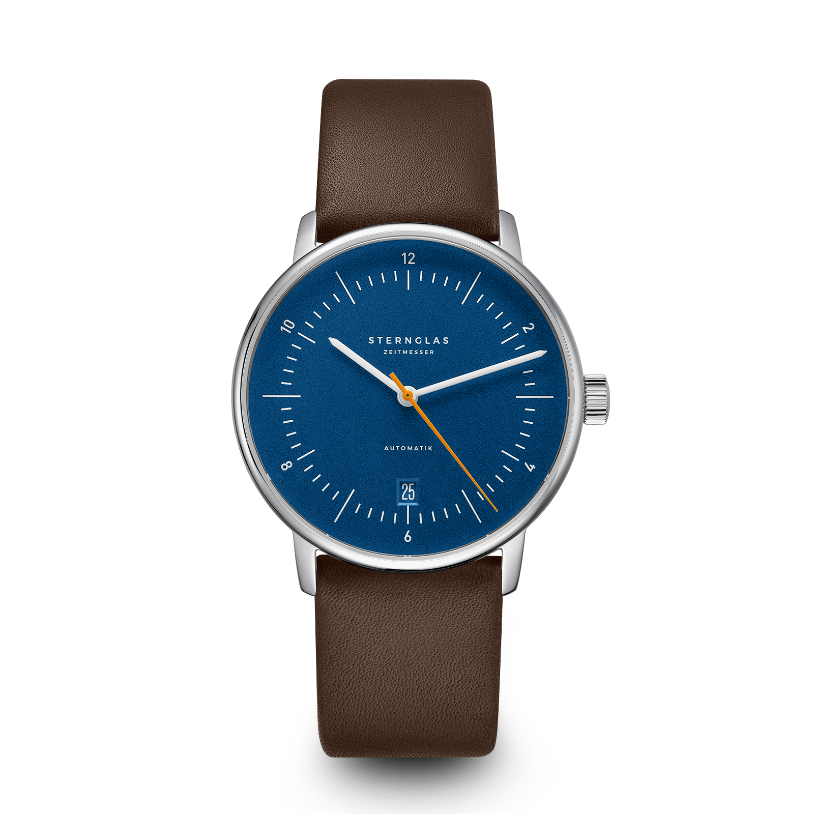 Naos Automatik blau orange silber / premium dunkelbraun