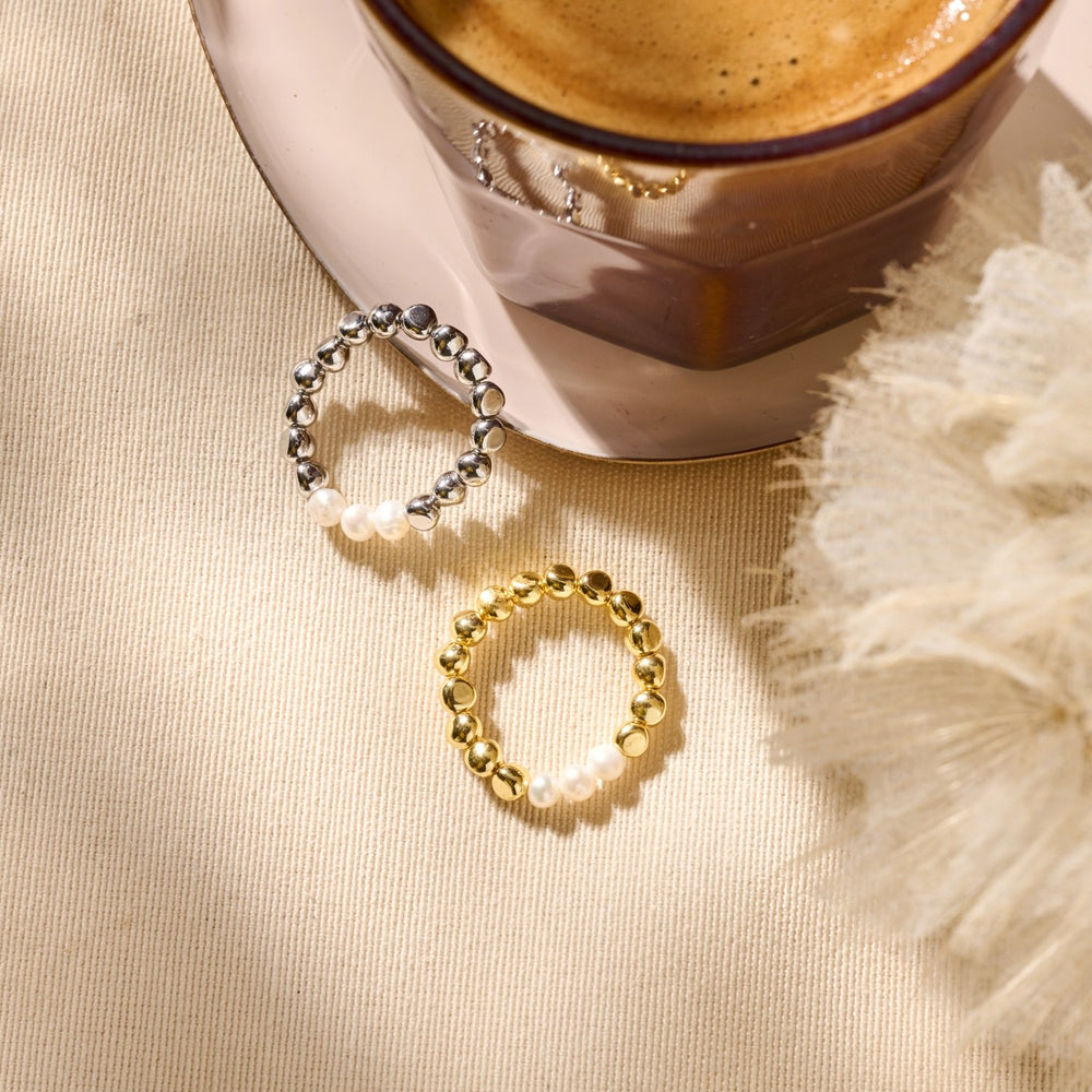 Ring elastisch mit Süsswasserperle Biba