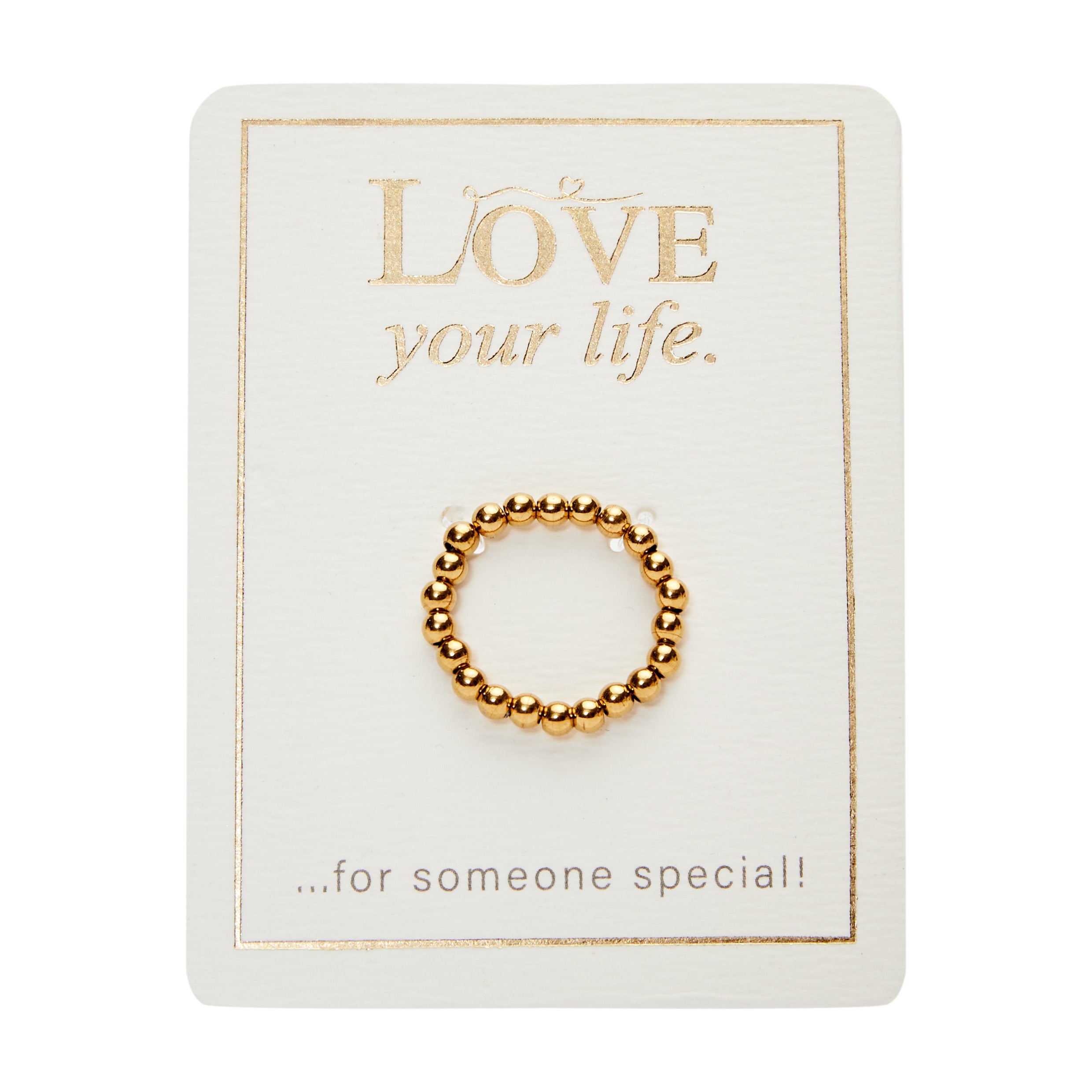 Ring - "Love your life" - vergoldet