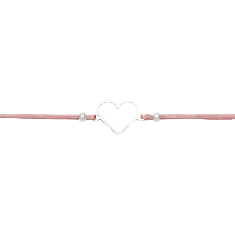 Armband - "Be Happy" - Edelstahl - Herz