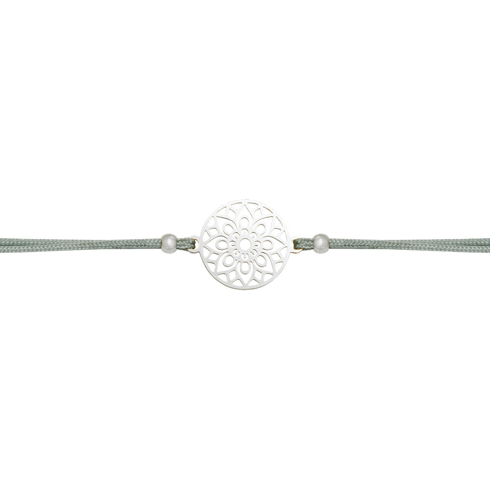 Armband - "Be Happy" - Edelstahl - Mandala des Glücks