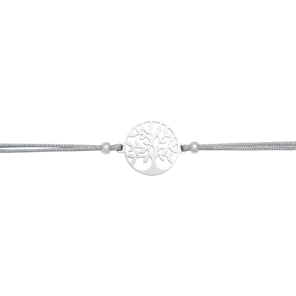 Armband - "Be Happy" - Edelstahl - Baum des Lebens