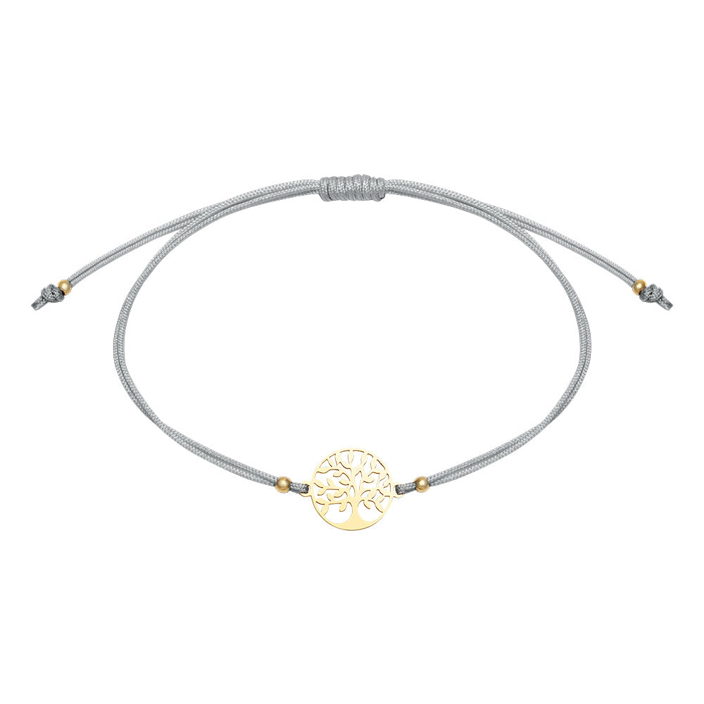 Armband - "Be Happy" - vergoldet - Baum des Lebens