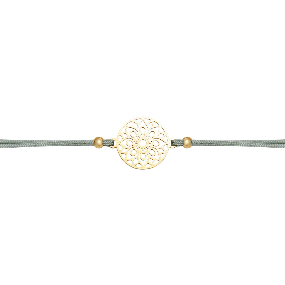 Armband - "Be Happy" - vergoldet - Mandala des Glücks
