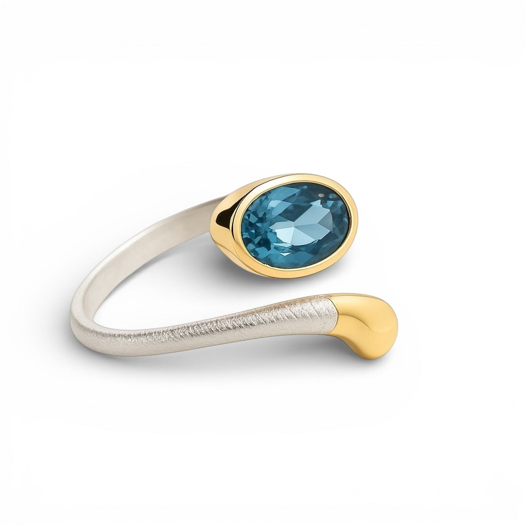 Silber Ring mit Topas, Gr. 56