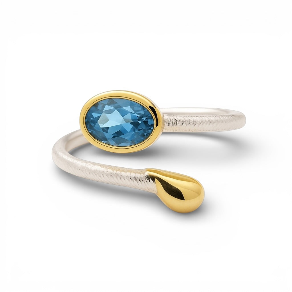 Silber Ring mit Topas, Gr. 56