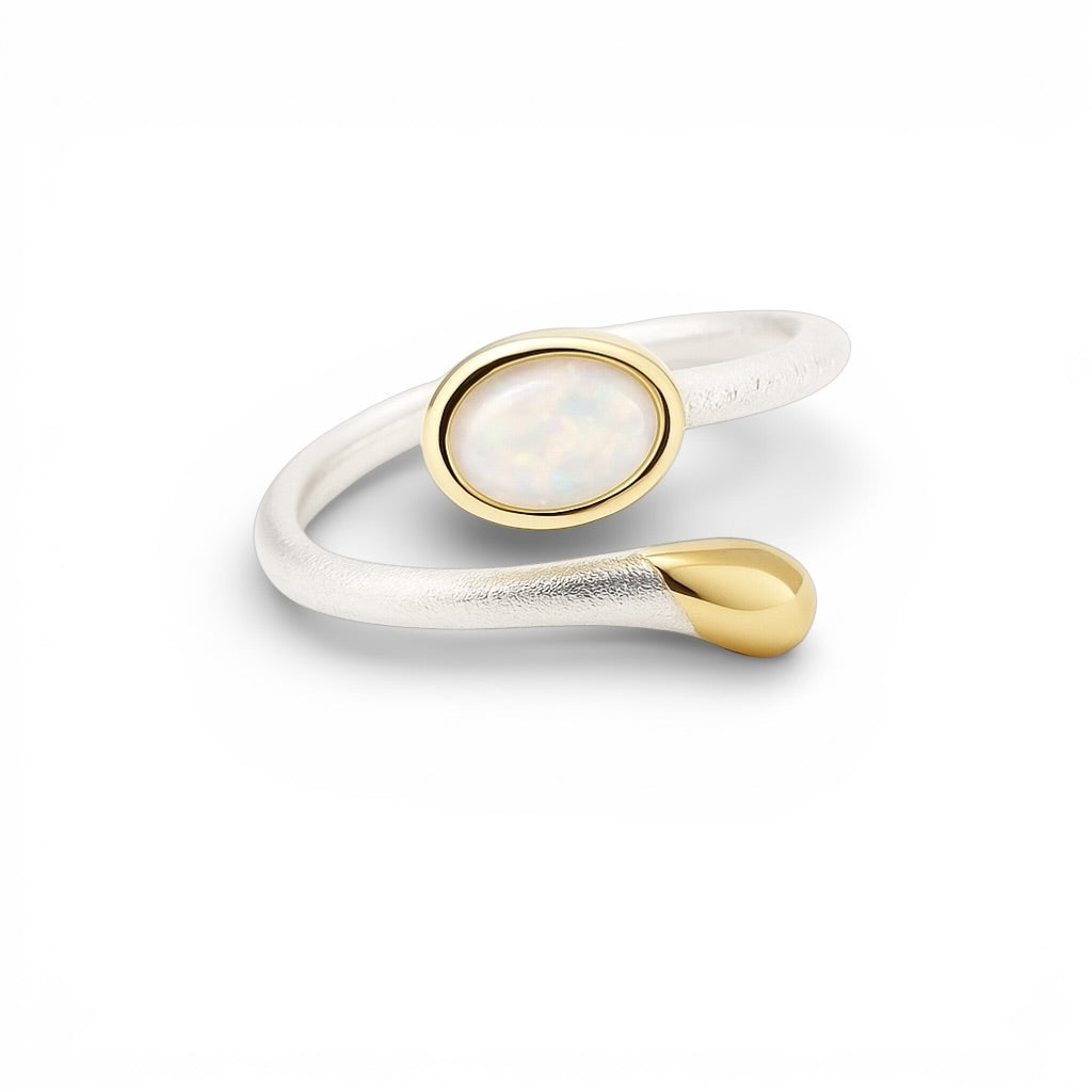Silber Ring mit Opal, Gr. 56