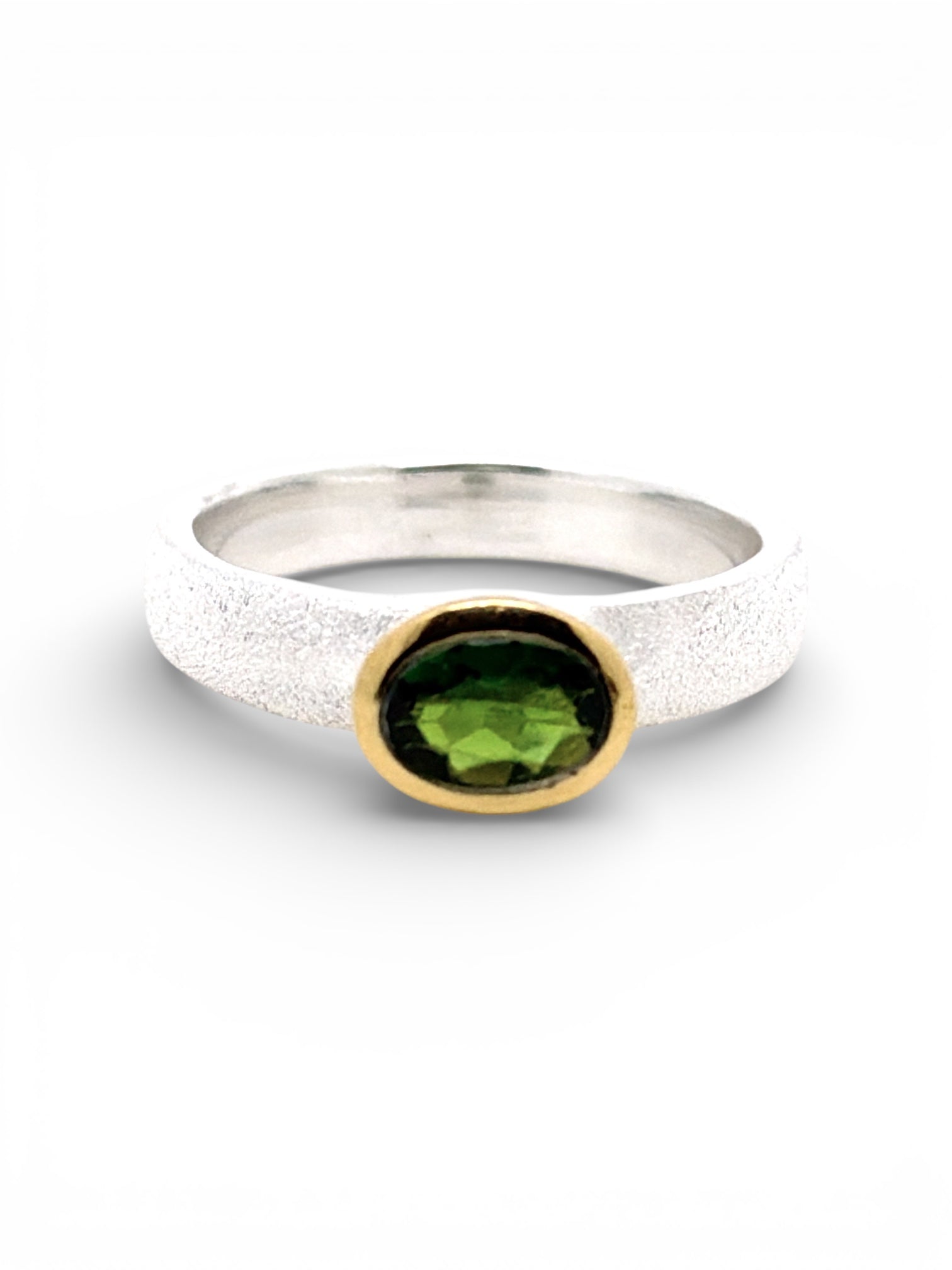 Silber Ring mit Chromdiopsid, Gr. 58