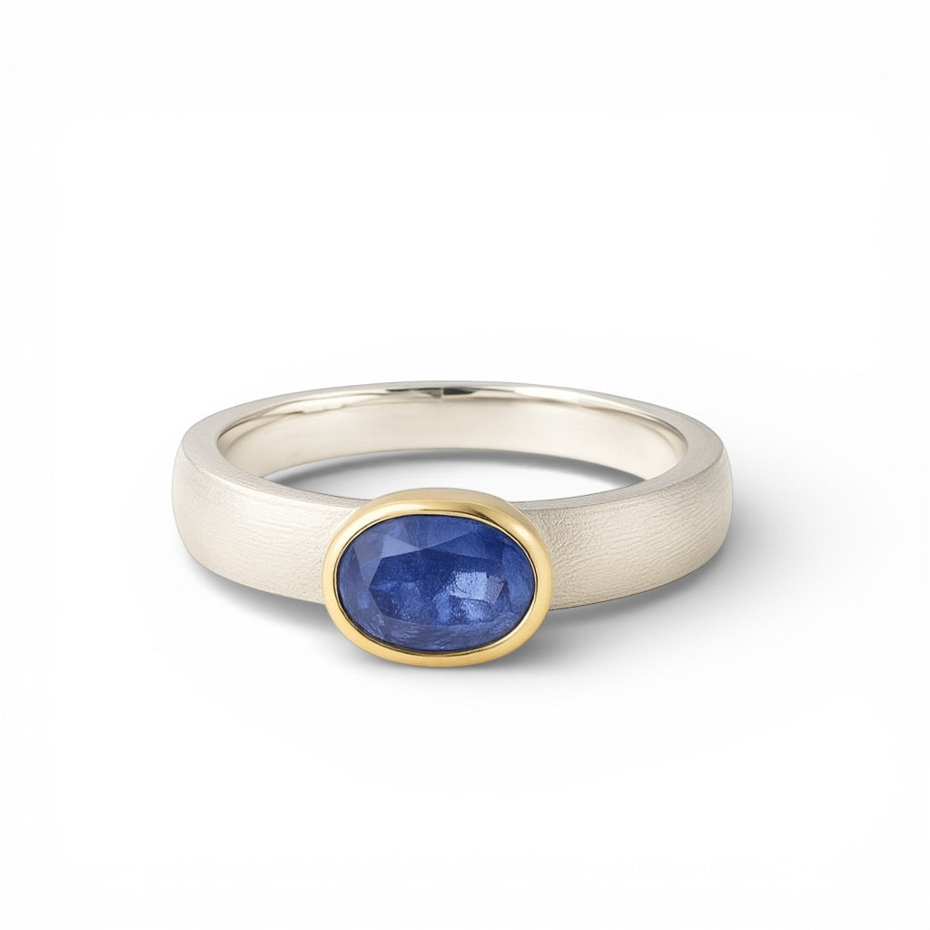 Silber Ring mit Tansanit, Gr. 58