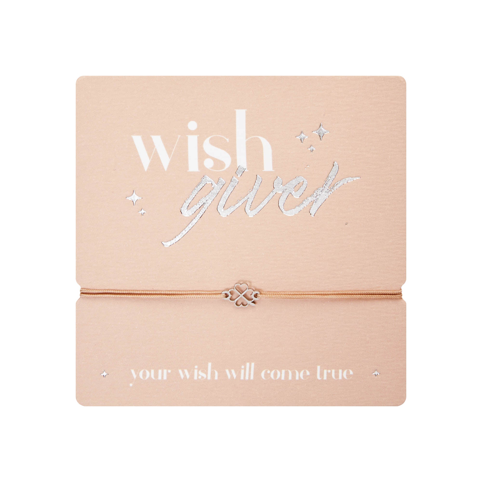 Armband - "wish giver" - Edelstahl - Kleeblatt