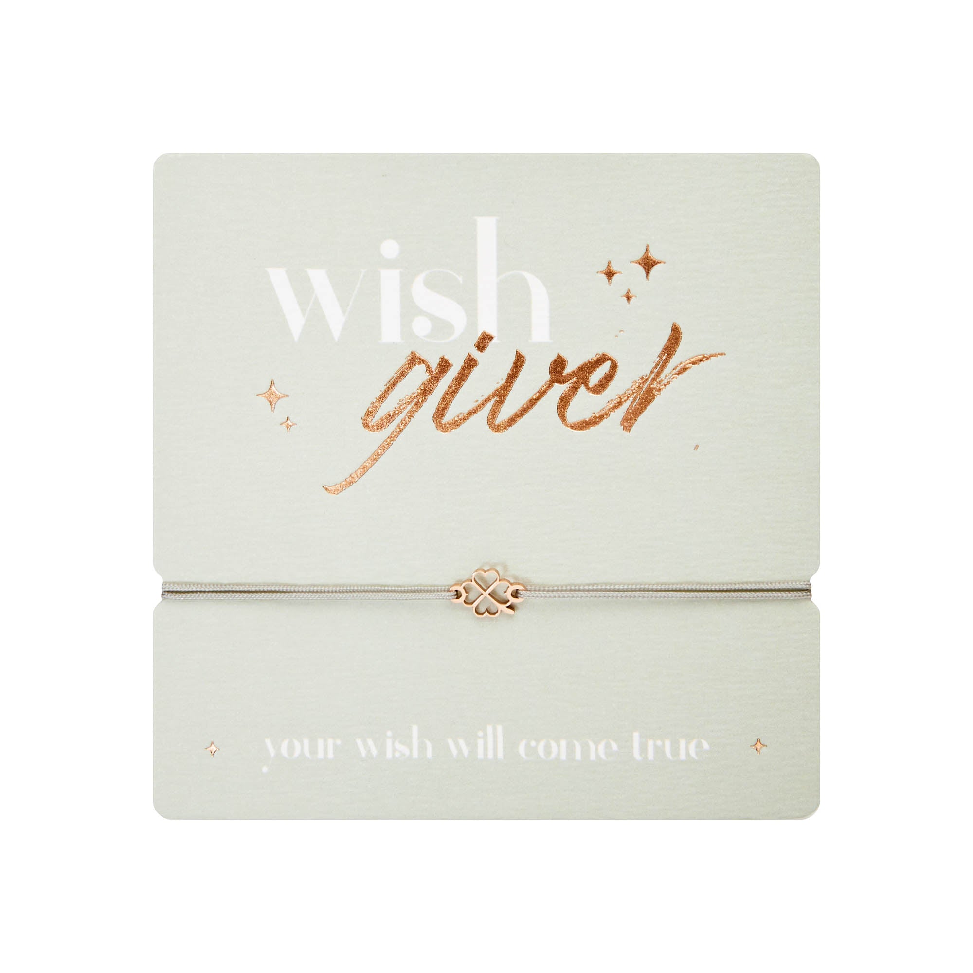 Armband - "wish giver" - rosévergoldet - Kleeblatt