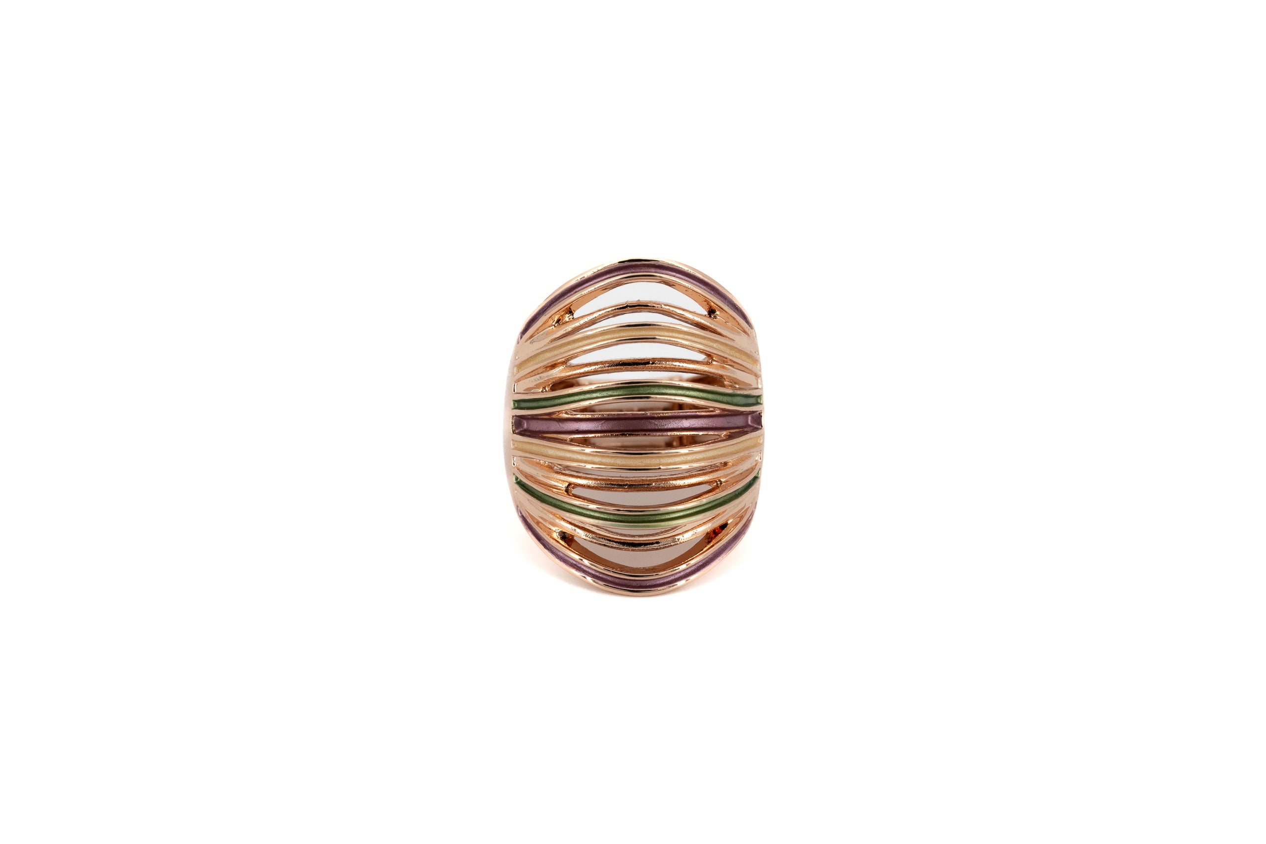 Anello zama fascia alto righine aperte