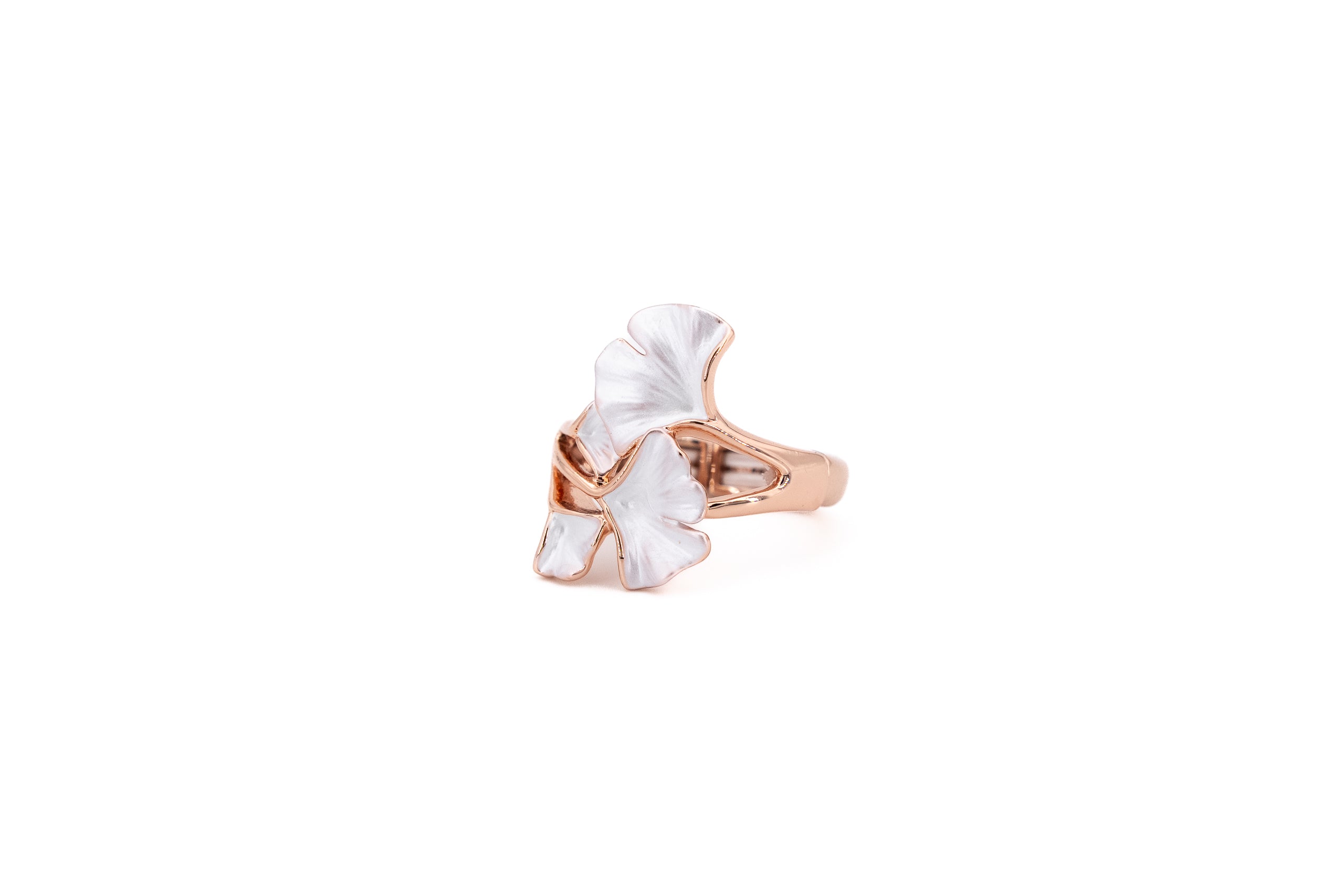 Anello zama foglioline gingko