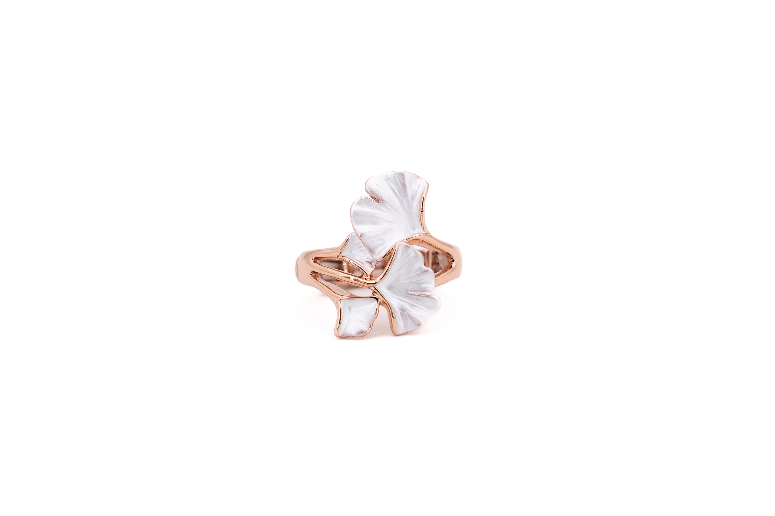 Anello zama foglioline gingko