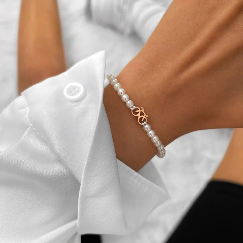 PEARL ROSE BIKE CHAIN BRACELET