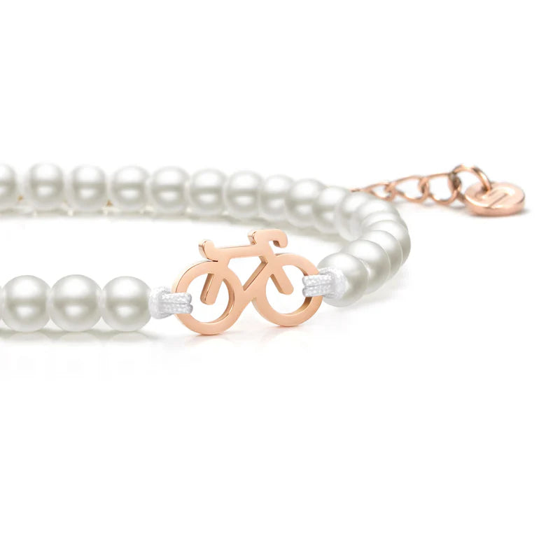PEARL ROSE BIKE CHAIN BRACELET