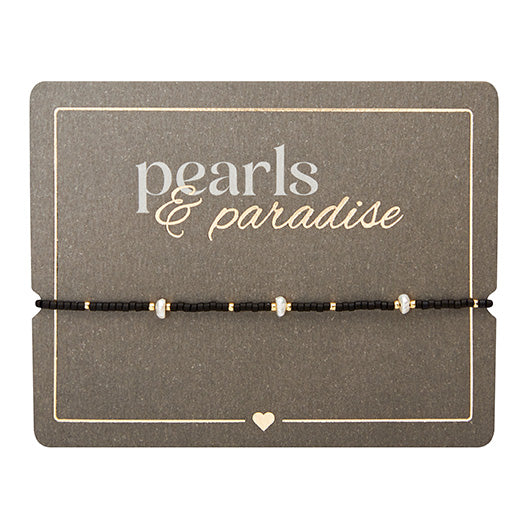 Armband - "Pearls & Paradise" - Schwarz