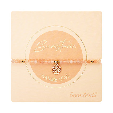 Armband - "nature love" - Sonnenstein - vergoldet - Baum des Lebens