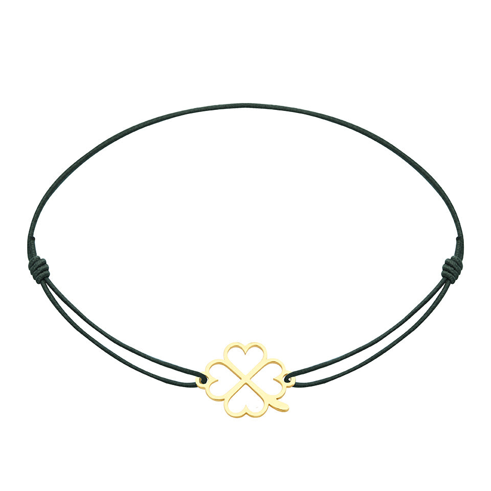 Armband - "little companion - vergoldet - Kleeblatt