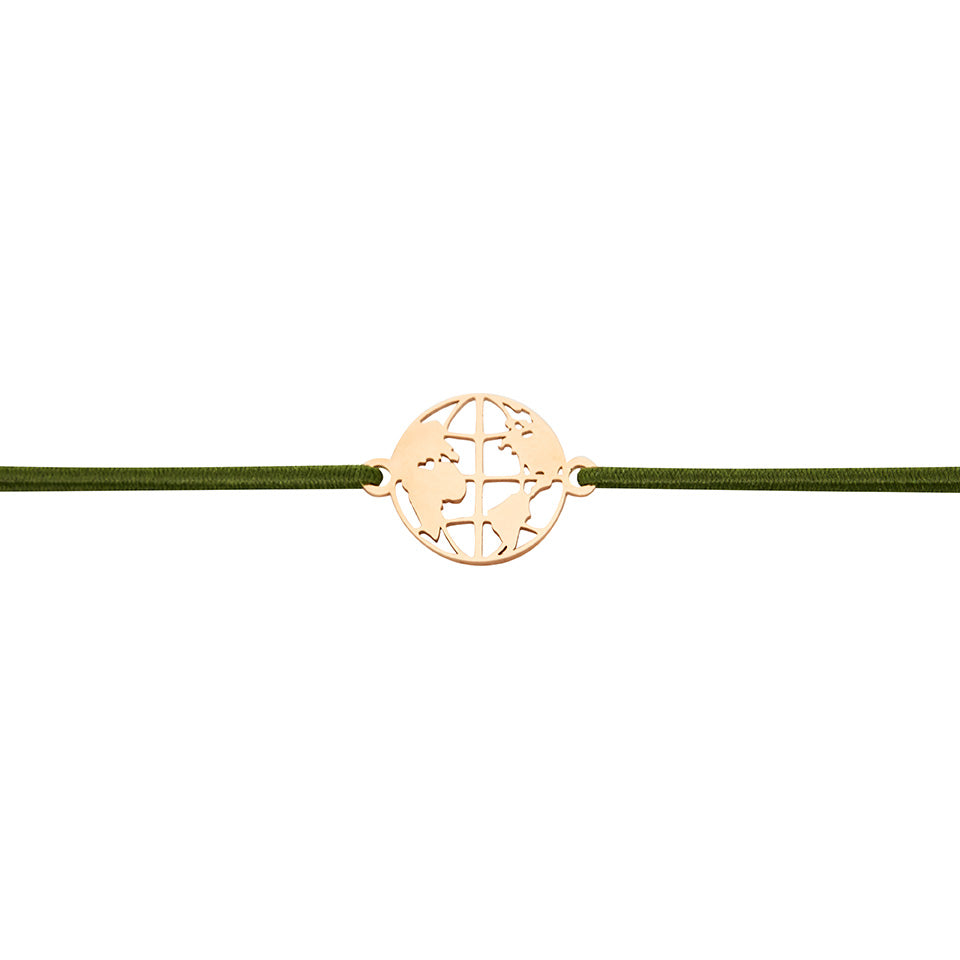 Armband - "little companion - rosévergoldet - Weltkugel