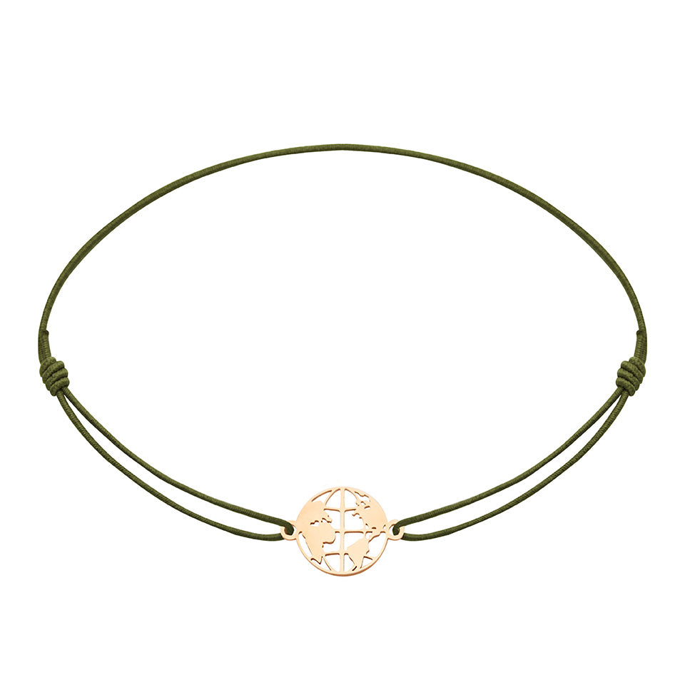 Armband - "little companion - rosévergoldet - Weltkugel