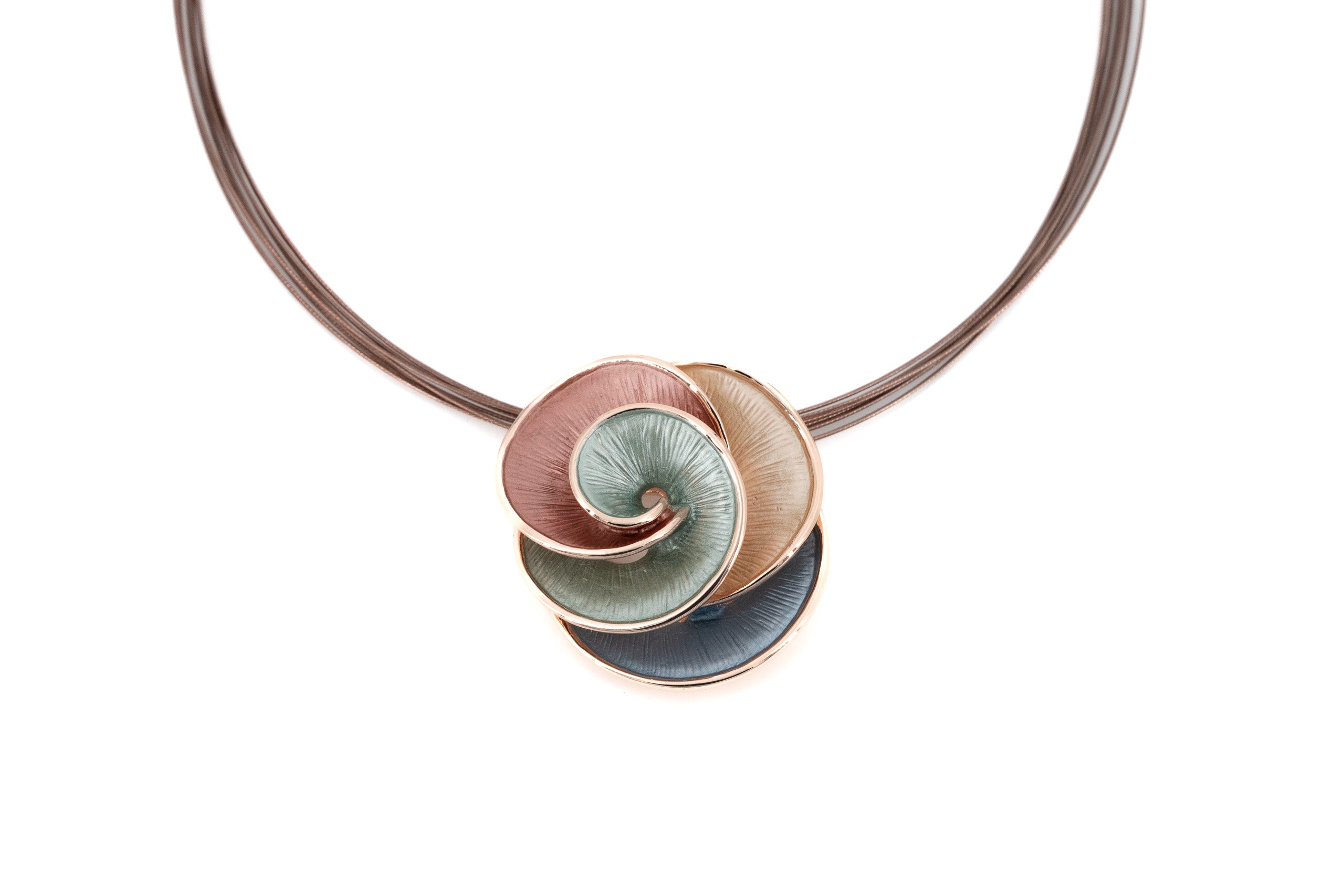 Collana fili acciaio corta zama fiore