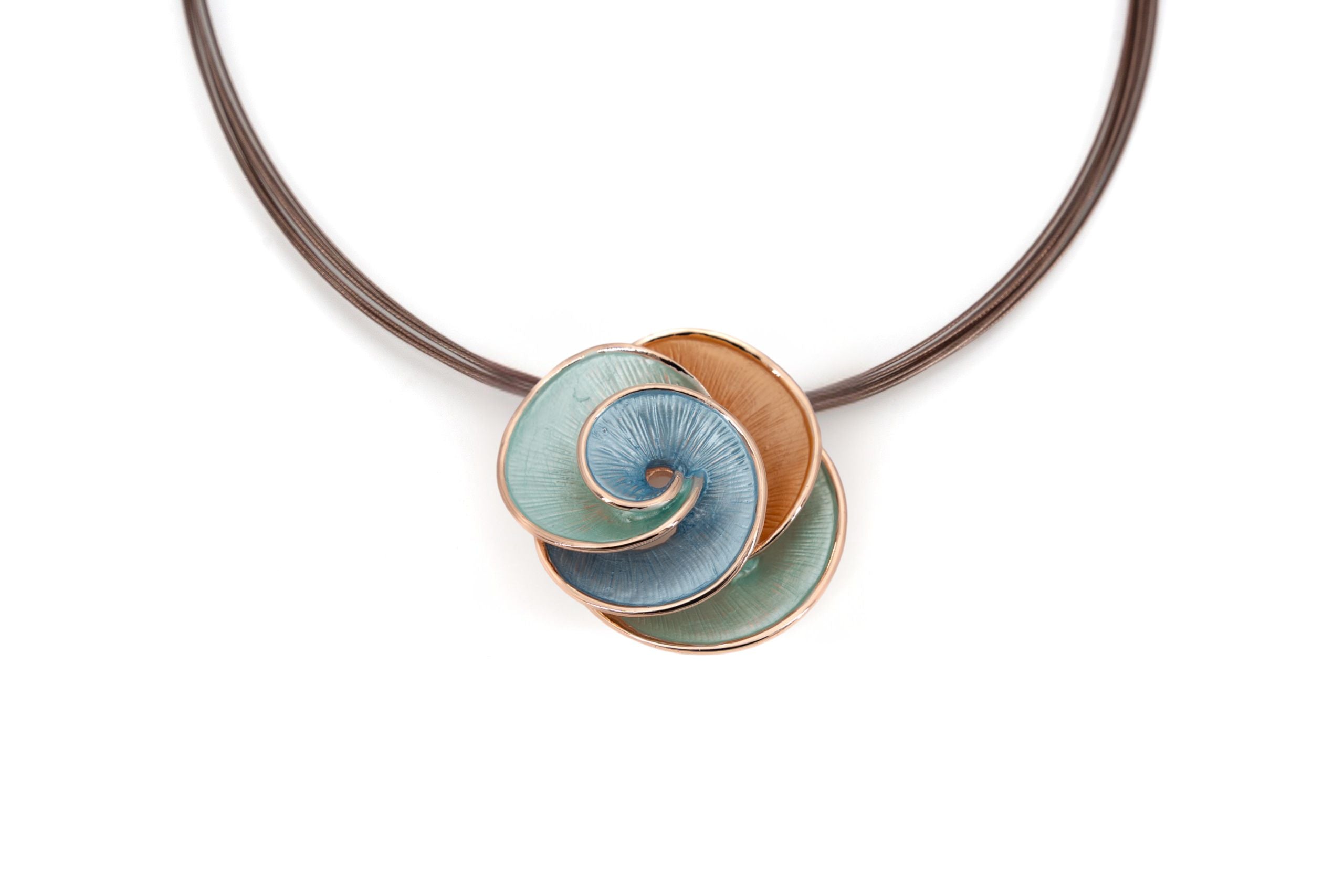 Collana fili acciaio corta zama fiore