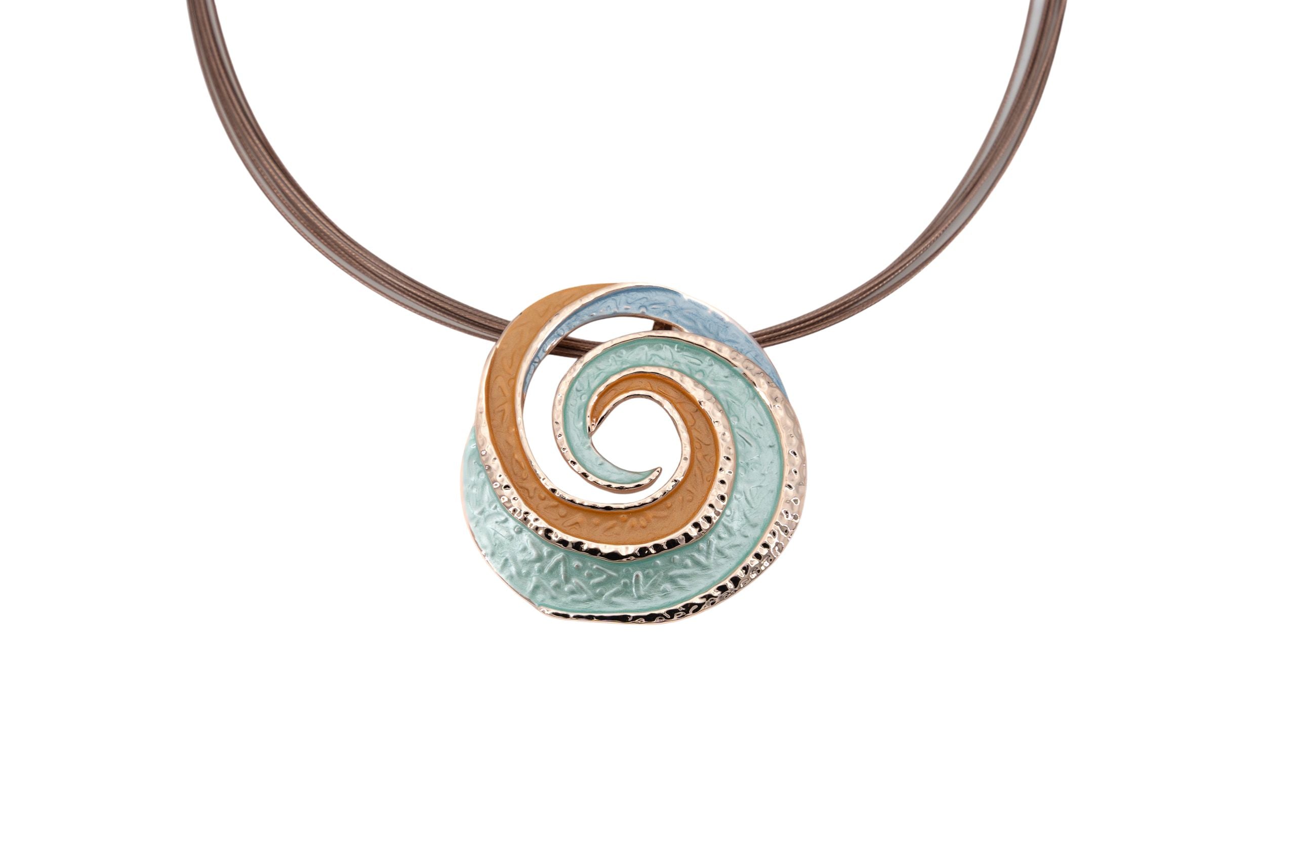 Collana fili acciaio corta zama spirale