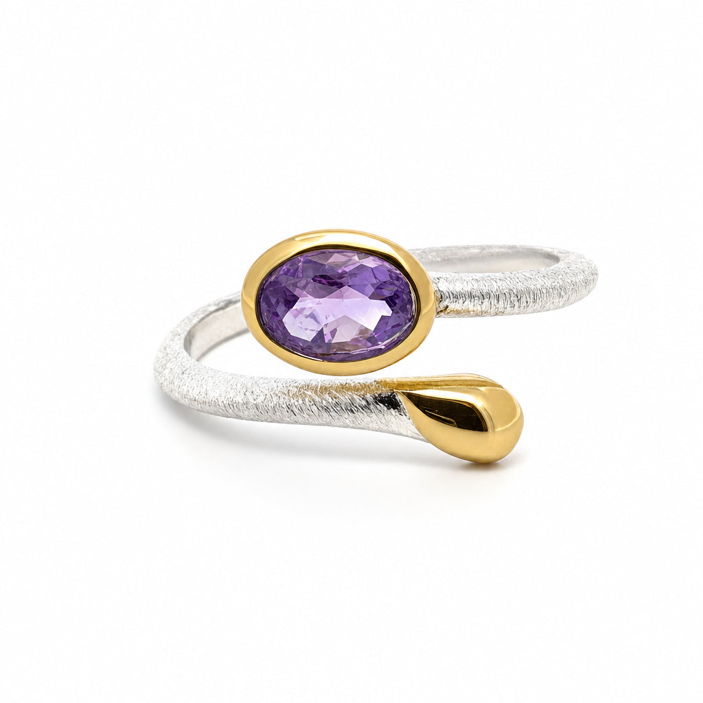 Silber Ring mit Amethyst, Gr. 58