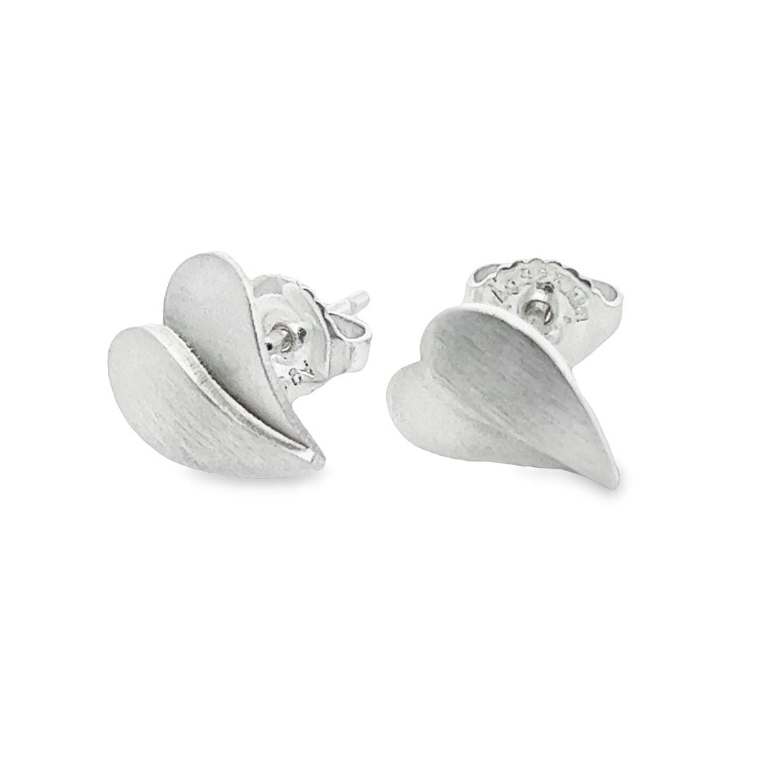 Silber Ohrstecker, matt