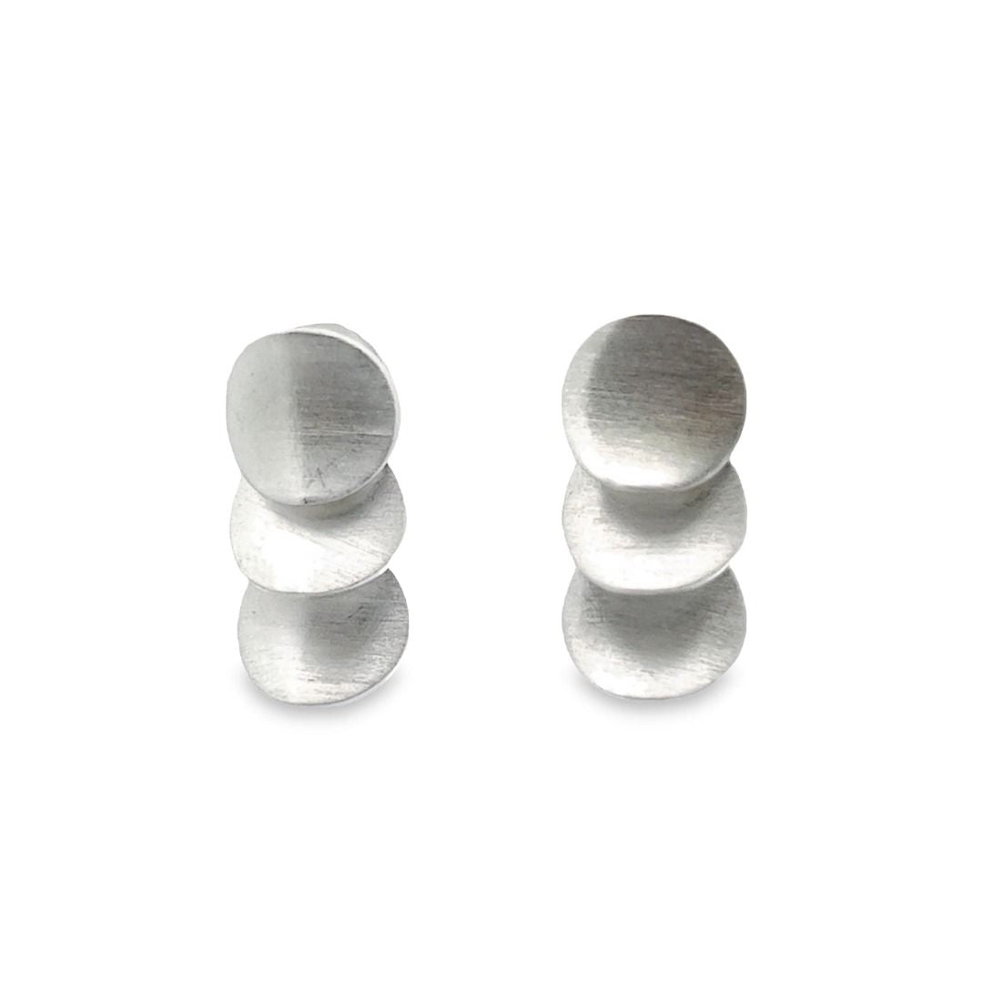 Silber Ohrstecker, matt