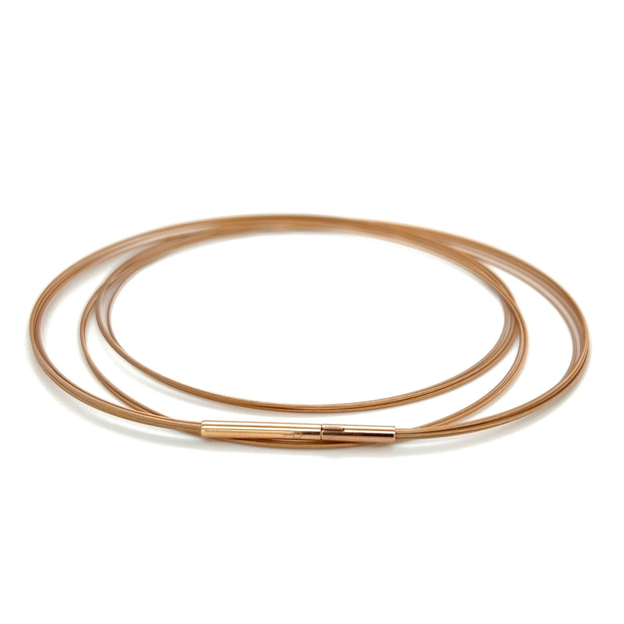Edelstahl Litze, Rosé 45 cm, 5-reihig Doppelclipverschluss Edelstahl