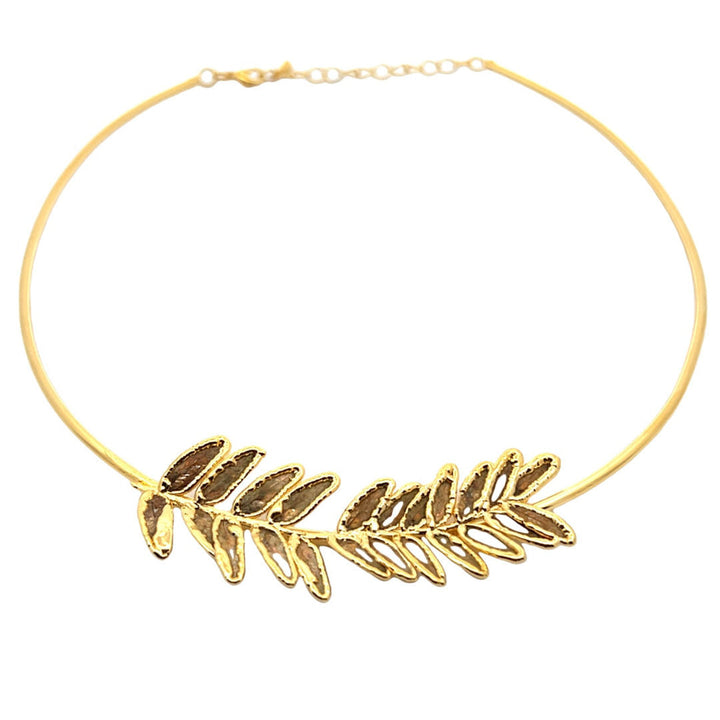 Akazienzweig Collier, vergoldet
